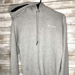 Champion Fleece Hoodie Sweatshirt Mens XS Athletics Powerblend Gray Womens M